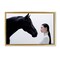Stupell Industries Sleek Black Horse & Girl Framed Floater Canvas Wall Art Design by RB